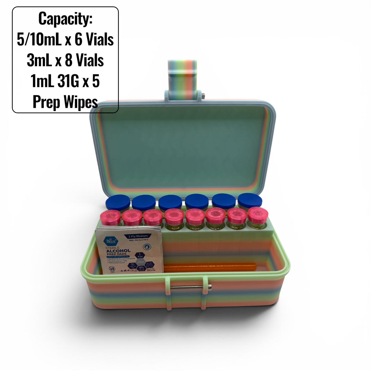3mL/10mL Peptide Storage Case Plus Accessories. 3x10mL 8x 3mL