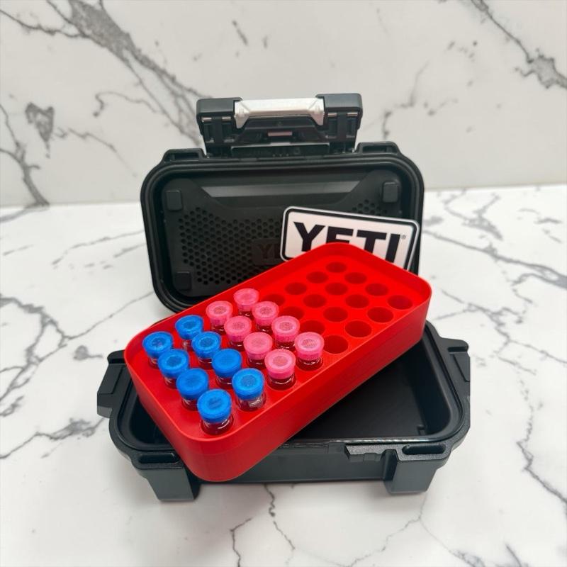 3mL Peptide Go Box Insert Holds 32 Vials. Multiple Colors Available vial