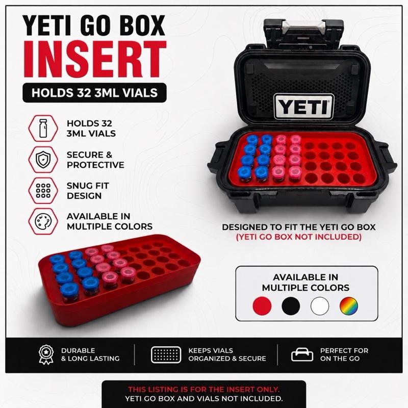 3mL Peptide Go Box Insert Holds 32 Vials. Multiple Colors Available vial