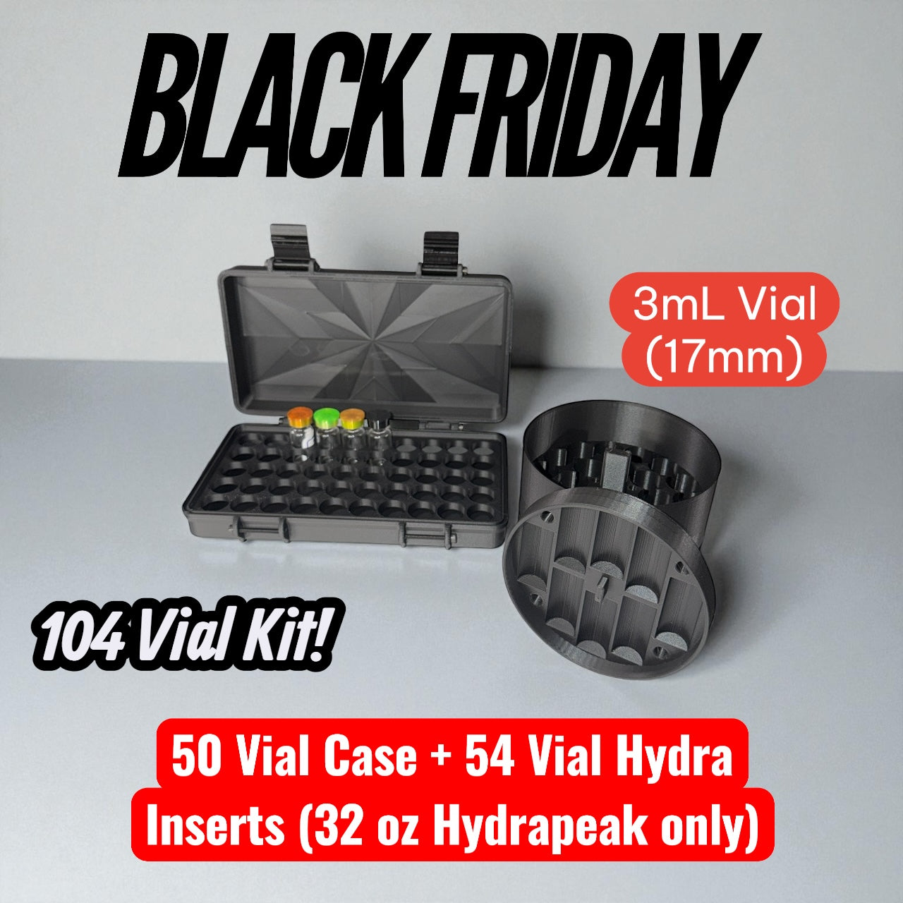 104 Vial Set 50 Vial Case + 32 oz Hydrapeak Insert Set